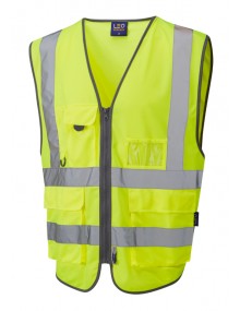 Leo Barnstaple W22-Y Superior Railway Waistcoat Yellow High Visibility